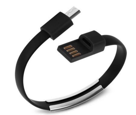 Добави още лукс USB кабели Micro USB кабел модел гривна черен